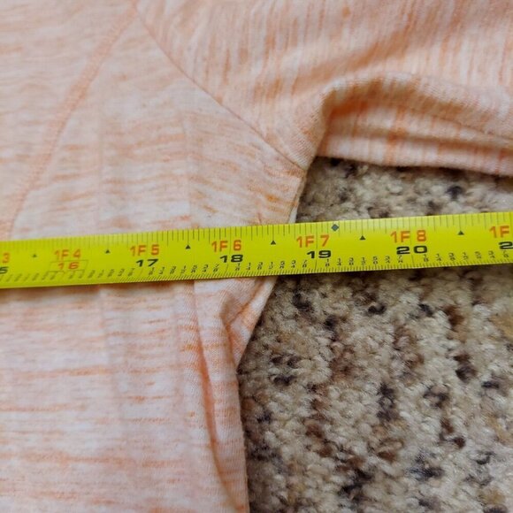 Style & Co. Sport Hoodie Shirt Size PM Peach Orange Heather Long Sleeve Athletic - Picture 6 of 11